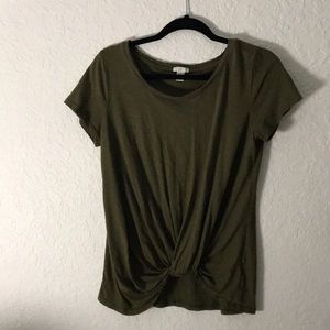 Olive green knot tee